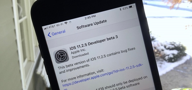 انتشار iOS 11.2.5 Beta 3 برای توسعه دهندگان اپل